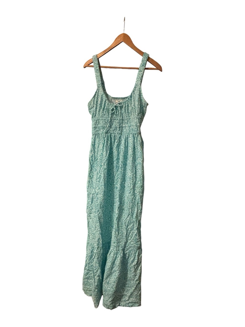 Women’s Ripcurl Maxi Tank Dress Light Turquoise And White Flowers Small NWOT